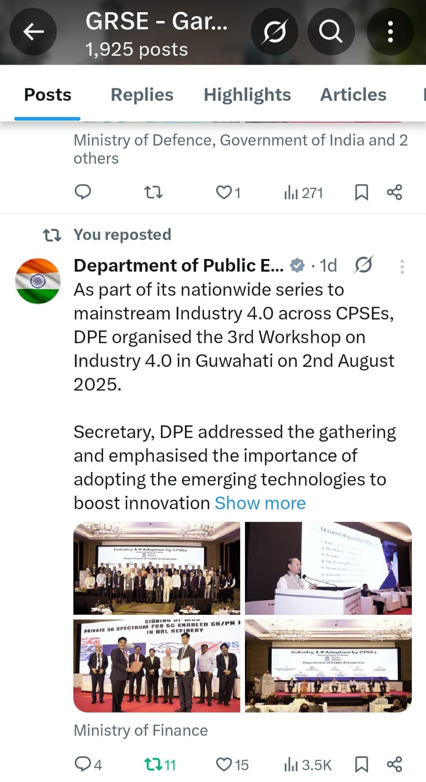 DIRECTOR (CP&P), GRSE, CAPT (IN) P SUNILKUMAR (RETD.) AT THE 3RD WORKSHOP ON INDUSTRY 4.0 ORGANISED BY DPE - Thumbnail